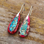 Natural Stone Red Earrings