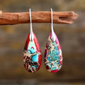 Natural Stone Red Earrings