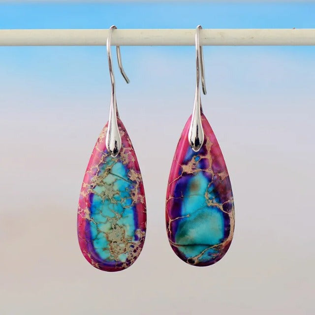 Natural Stone Purple Earrings