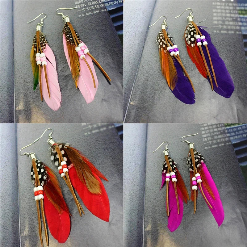 Boucles d'oreilles plumes style Apaches