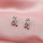 Silver Frog Earrings for Women