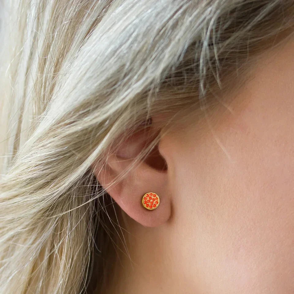 Boucles d'oreilles puces avec pierre de naissance pour femme
