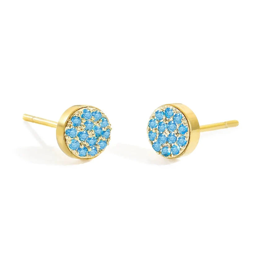 Boucles d'oreilles puces avec pierre de naissance pour femme décembre