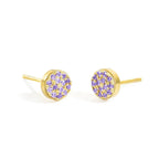 Boucles d'oreilles puces avec pierre de naissance pour femme août