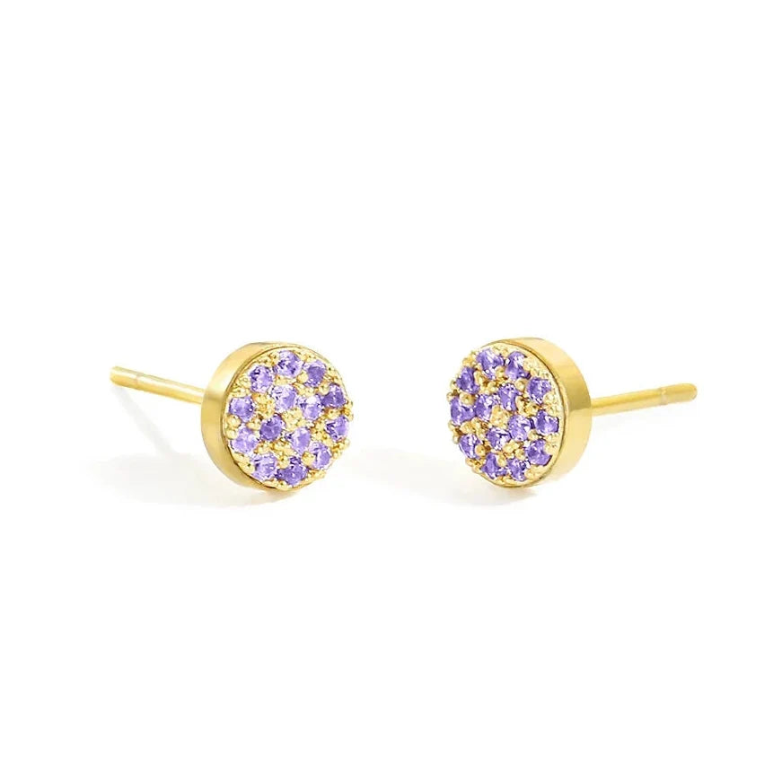 Boucles d'oreilles puces avec pierre de naissance pour femme août