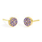 Boucles d'oreilles puces avec pierre de naissance pour femme juin