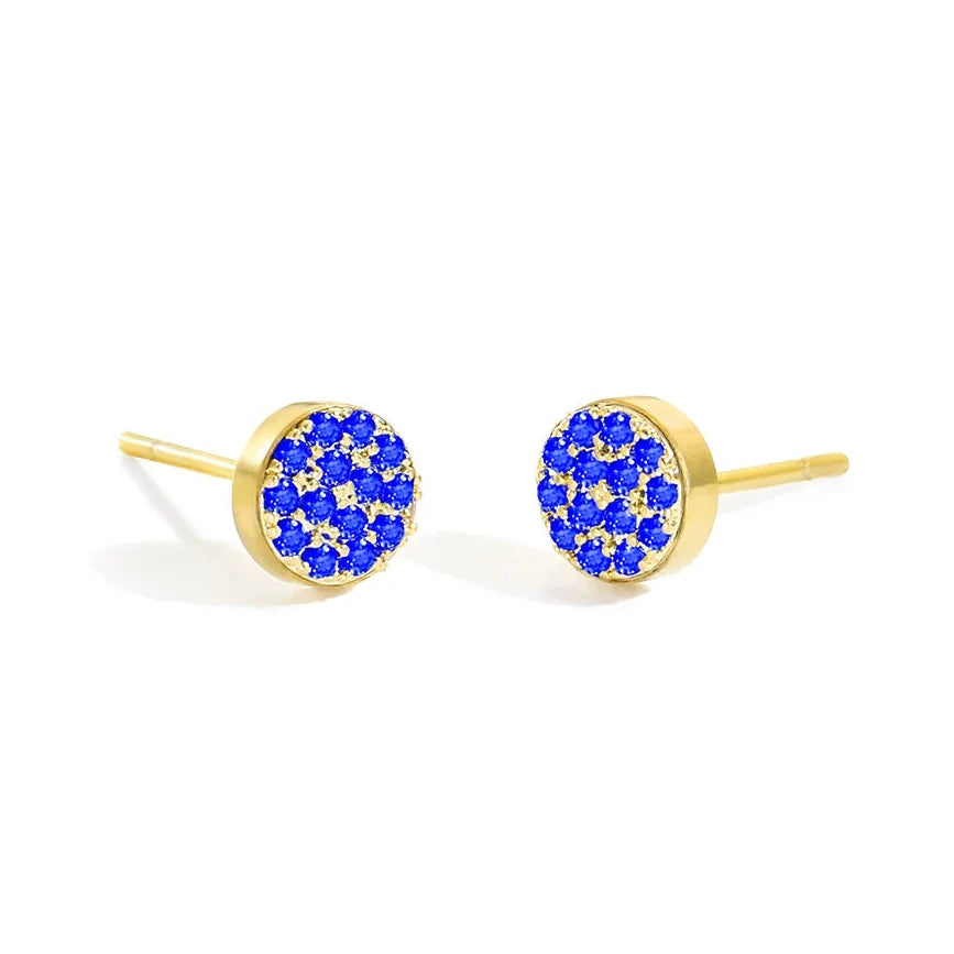 Boucles d'oreilles puces avec pierre de naissance pour femme mars
