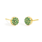 Boucles d'oreilles puces avec pierre de naissance pour femme mai