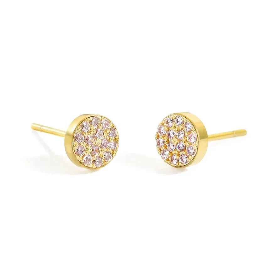 Boucles d'oreilles puces avec pierre de naissance pour femme octobre