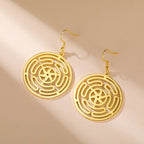 Hecate's Wheel Strophalos Dangle Earrings for Women gold