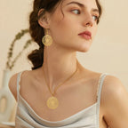Hecate's Wheel Strophalos Dangle Earrings for Women gold