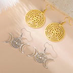 Hecate's Wheel Strophalos Dangle Earrings for Women gold