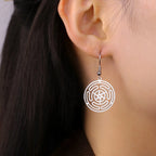Hecate's Wheel Strophalos Dangle Earrings for Women silver
