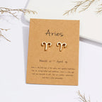 Zodiac Sign Earrings 12 Constellations Aries