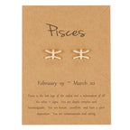 Zodiac Sign Earrings 12 Constellations Pisces