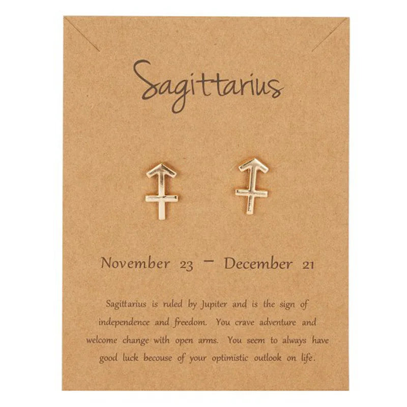 Zodiac Sign Earrings 12 Constellations Sagittarius