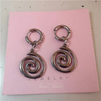 Women's Spiral Hoop Dangle Earrings