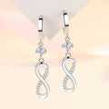 Boucles D'Oreilles Symbole Infini Pendantes Femme