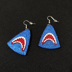 Boucles d'oreilles triangulaires tête de requin