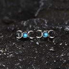 Triple Moon Earrings Witchcraft Wiccan Studs Woman