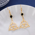 Triquetra Dangle Earrings for Women Trinity Knot gold