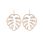Tropical Palm Leaf Earrings rose gold