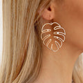 Tropical Palm Leaf Earrings silver