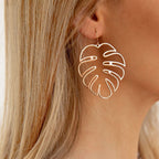 Tropical Palm Leaf Earrings silver