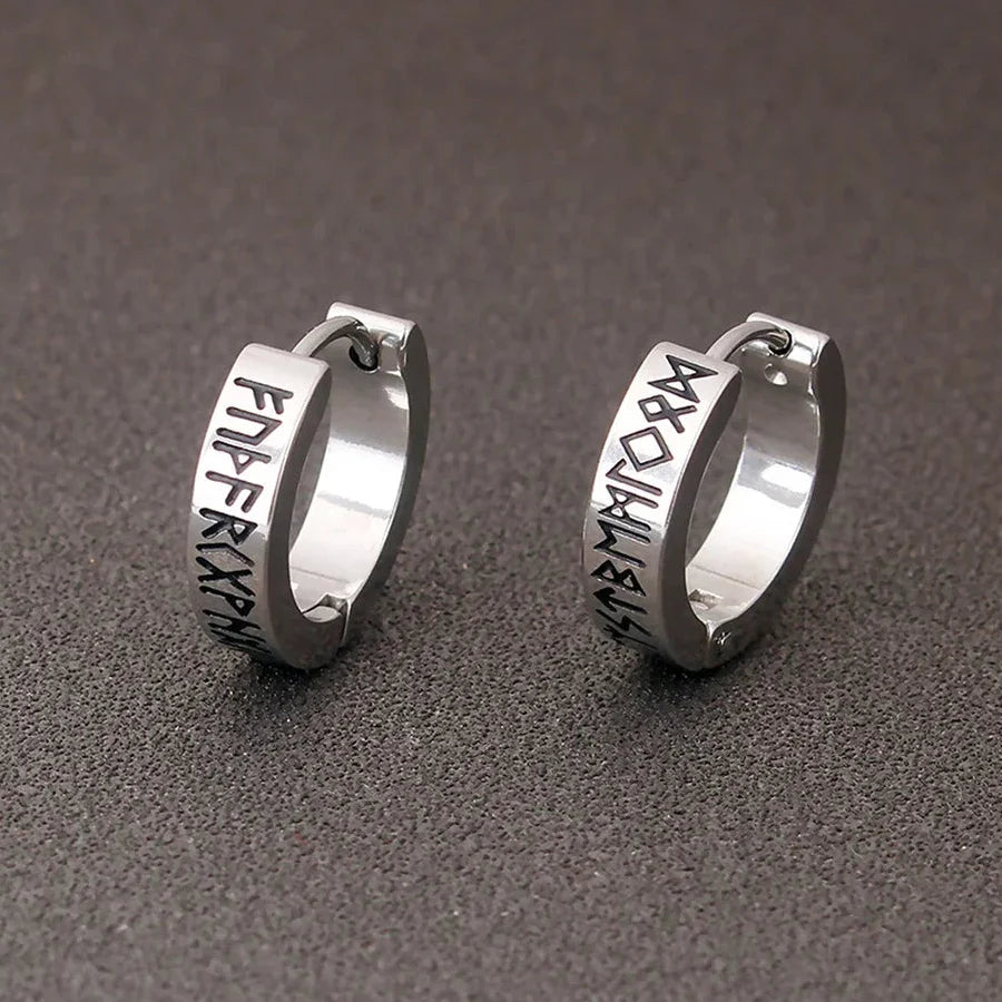 Viking Hoop Earrings for Men and Women Celtic Nordic