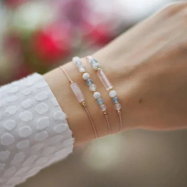 Bracelet 3 rangs avec Crystal Pierre de Lune