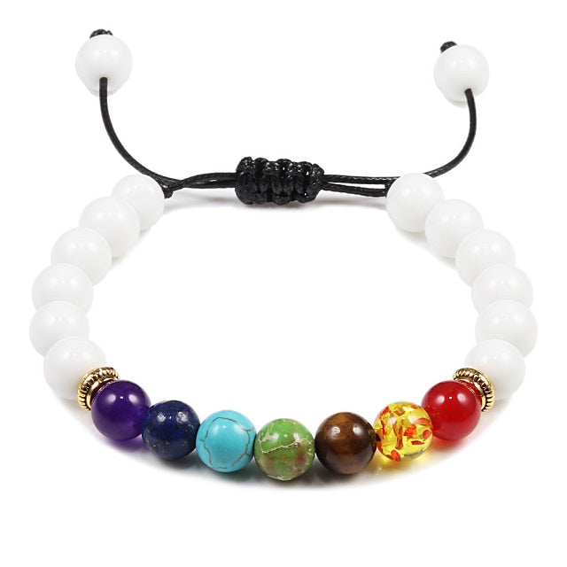 white 7 chakras bracelet
