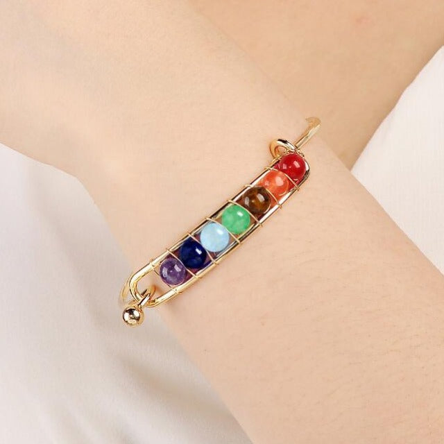 7 Chakras Bracelet for Women Gold