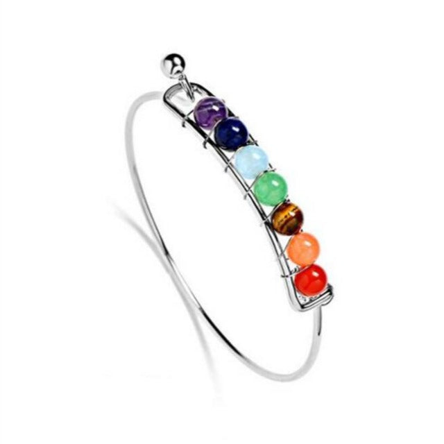 7 Chakras Silver Bracelet