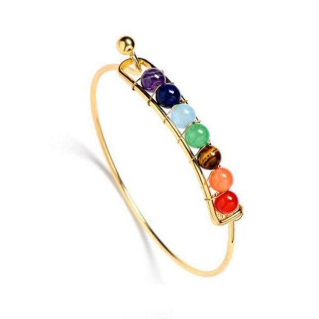 7 Chakras Bracelet for Women Gold
