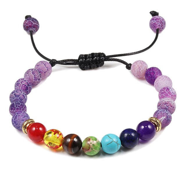 purple 7 chakras bracelet