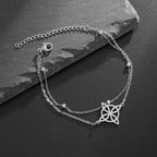 Steel Bracelet Witch's Knot Women's Protection Wiccan Chain Silver