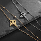 Steel Bracelet Witch's Knot Women's Protection Wiccan Chain Silver