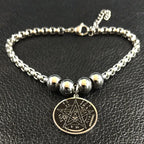 Steel Pentacle Witchcraft Wiccan Bracelet Chain
