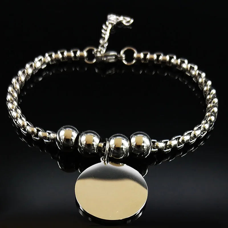 Steel Pentacle Witchcraft Wiccan Bracelet Chain