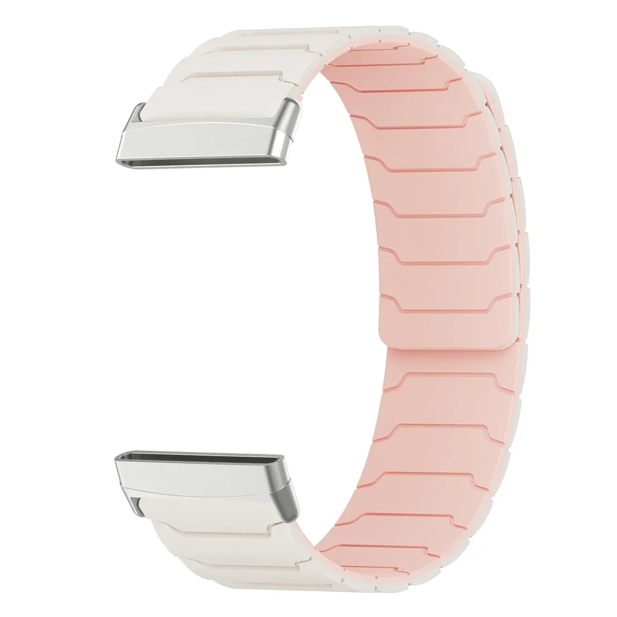Bracelet aimanté pour montre Fitbit Versa 3, Versa 4, Sense 1 et Sense 2 blanc rose