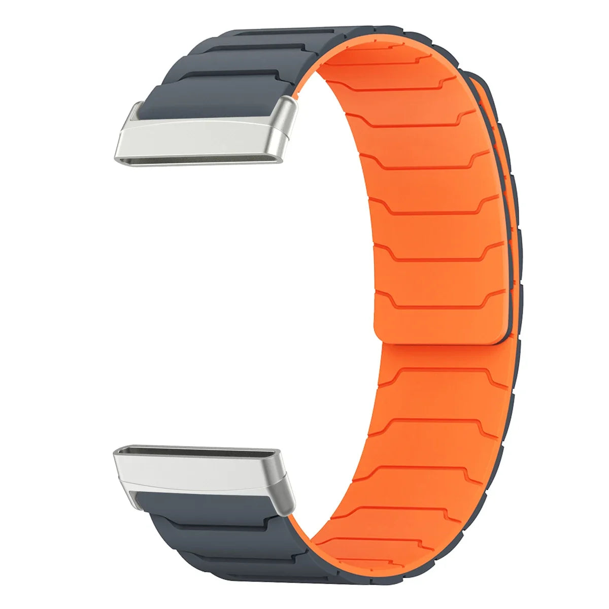 Bracelet aimanté pour montre Fitbit Versa 3, Versa 4, Sense 1 et Sense 2 noir orange