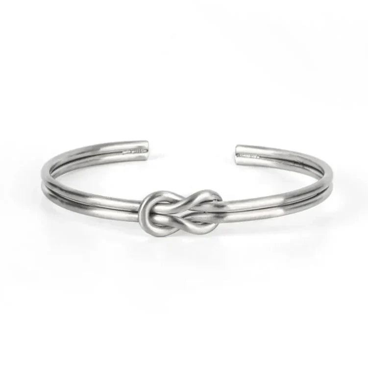 Bracelet ajustable avec noeud pour homme argent