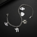 Bracelet ajustable avec pendentifs de protection juive argent