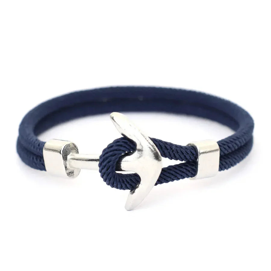 Bracelet ancre bleu marine