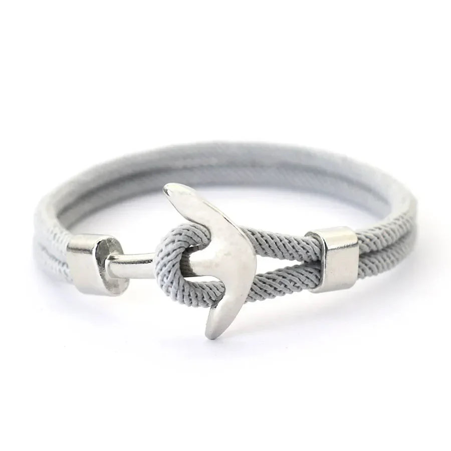 Bracelet ancre gris