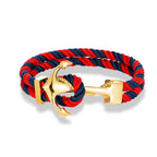 Bracelet ancre homme bleu et rouge