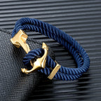 Bracelet ancre homme bleu foncé