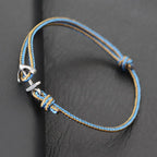 Bracelet ancre marin bleu