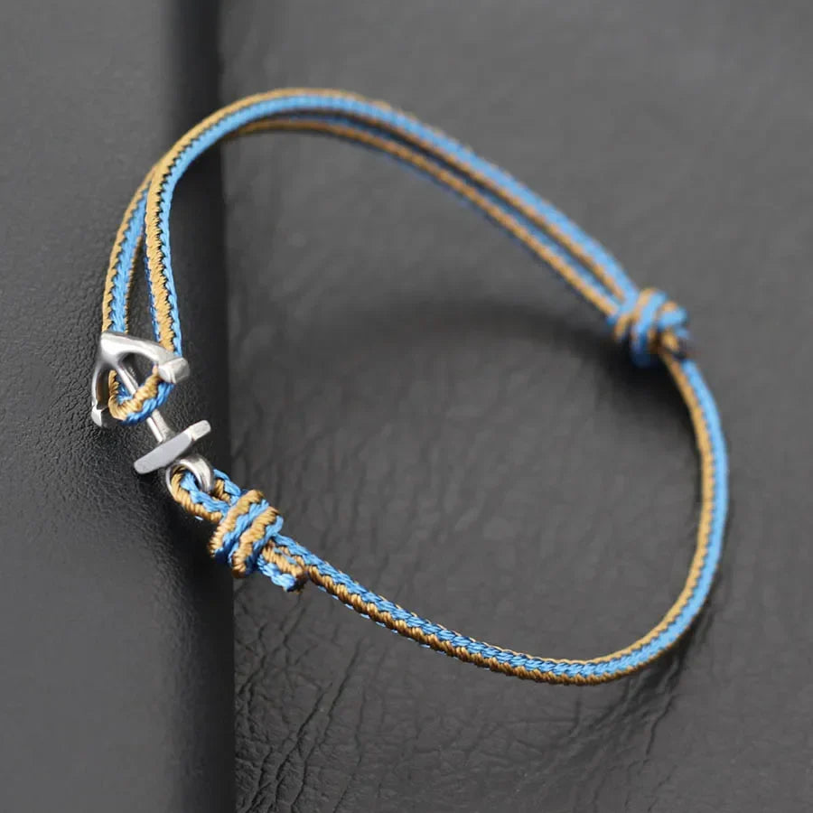 Bracelet ancre marin bleu