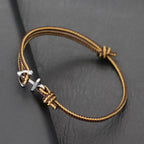 Bracelet ancre marin marron